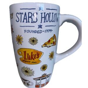 Gilmore Girls Luke’s Diner Stars Hollow Ceramic Coffee Tea Mug 16 oz. Travel Lid